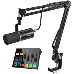 TONOR Dynamic Podcast Microphone Kit, Audio 16.7“L x 8.5“W x 6.1“H, Black