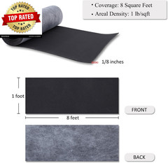 Mass Loaded Vinyl Sound Proof Barrier, 1 Lb/Sqft, 1 X 8 Feet MLV Insulation Shee