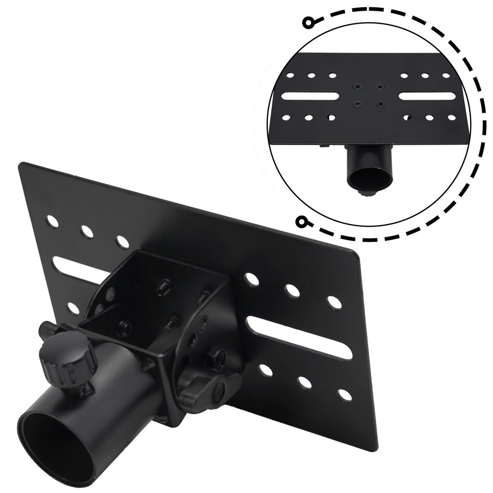 Practical Adapter Top Cap Rotatable Bracket Metal Mounting Black DJ/PA