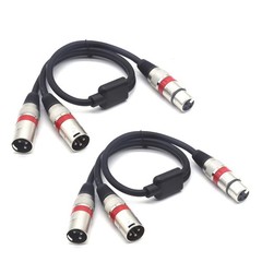XLR Splitter Cable – XLR Female to Dual Male 3 Pin Patch Y Cable Balanced Mic…