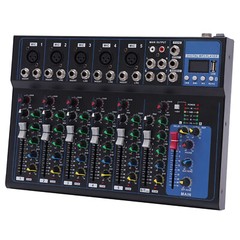 7-Channel Bluetooth Portable Audio Mixer USB DJ Sound Mixing Console Board