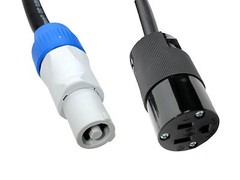 Elite Core PowerCon B Gray to Edison Female Power Cable 30′ 12 Gauge
