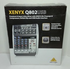 Behringer XENYX Q802USB 8-Channel Analog Desktop Mixer- All Components Included
