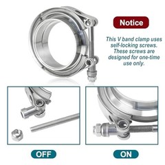 2.5 inch V Band Clamp, Exhaust V Band Clamp 2.5 inch with Male 2.5inch-2pcs