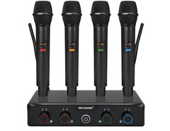 MELONARE MWM-41-4H UHF 4 Handheld Wireless Microphone Set New Open Box