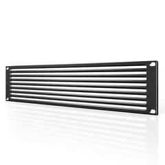 Rack Panel Accessory Vented 2U Space for 19” Rackmount, Premium Black Aluminum
