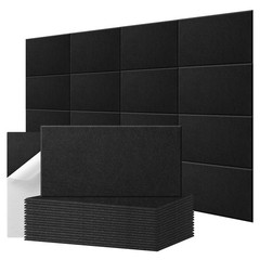 16 Pack Acoustic Panels Self-adhesive Studio Noise Soundproofing Wall Tiles WH