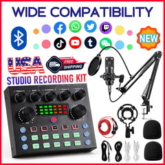 Podcast Equipment Bundle Home Studio Recording Kit Music Mixer Headphones BM-800