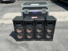 4) DYNACORD VL 262 2 -WAY PASSIVE FULL RANGE SPEAKER W/ CASE #6569R (THS)