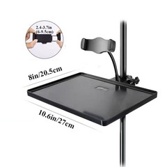 Universal Microphone Stand Plastic Tray with Holder Clamp on pole Microphone …