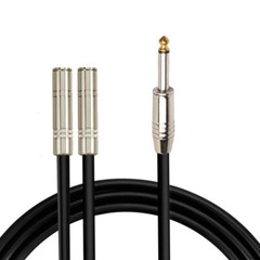 6.35mm 1/4″ TS Male Mono to Dual 1/4″ TS Female Mono Y Splitter Audio Cable 2Pcs