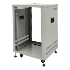 15U Audio Equipment Rack Audio Rack With Feet & Wheels Rolling Studio Rack Case