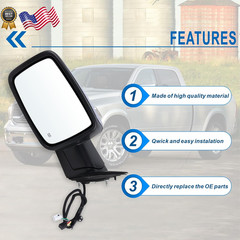Left Driver Side Mirror Compatible with 2013-2018 Ram 1500 2500 3500 with Power