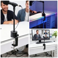 Lifexciting Microphone Stand Table Clamp for Suspension Boom Black