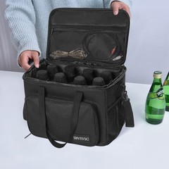 8 Slots Wireless Microphone Case Heavy Duty Oxford Fabric Black