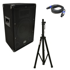 Harmony Audio HA-V10P DJ 10″ Passive 300W PA Speaker Speakon Cables & Stand New
