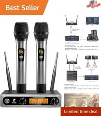 All-Metal UHF Handheld Microphone System for Karaoke and Events – Easy Operation