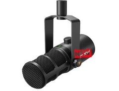 Micrófono profesional USB/XLR para podcast con control de ganancia y mute rápido