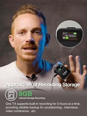 SYNCO Wireless Microphone System with Charging Case, G2A1 MEGA RX+TX 8GB Stor…