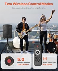 VEVOR JMC210BT PA Speaker System Bluetooth Wireless Remote 214W 6-Channel Black