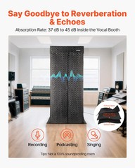 6.56 ft Portable Vocal Booth Recording Booth with Travel Bag for Voiceovers