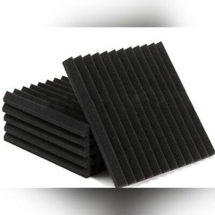 12 Pack Black Acoustic Panels Foam Sound Absorbing Wall Panels 1 x 12 x 12, NEW