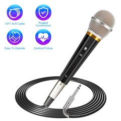 Dynamic Handheld XLR Microphone Unidirectional Mic for Karaoke Machine Speaker