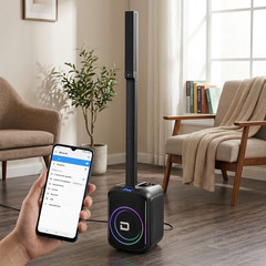 Powered Portable Column Array PA System Bluetooth Speaker with 12″ Subwoofer NEW