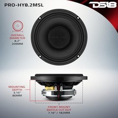PRO-HY8.2MSL 8″ Hybrid Slim Loudspeaker with a 1″ Compression Driver Horn