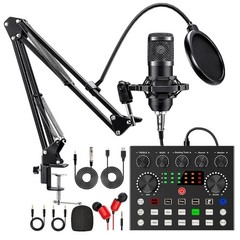 BM800 Podcast Microphone Bundle with V8s Voice Changer and Recording Equipment