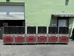 JBL PRX612M Powered Speakers in Wheeled Road Case (PAIR)THS