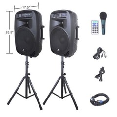 PRORECK PARTY 15 Loudspeaker 2000W Active DJ Stage Club Sound Lights System