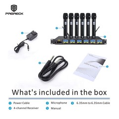 PRORECK MX66 6-Channel UHF Wireless Microphone System with 6 Hand-held