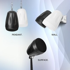 Sound Town 2-Zone 70V/100V Amp, 4 x Pendant Speakers, White(PAC80X4PD4W)