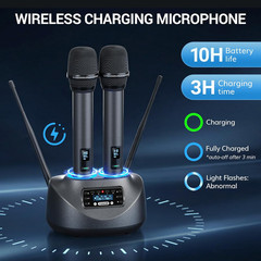 Rechargeable UHF Wireless Microphone System for Karaoke & Parties, 260Ft Range