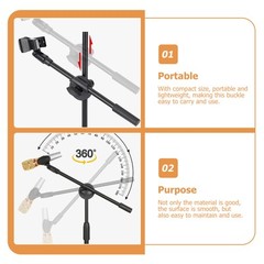 Mic Stand Accessory Adjustable Holder for Microphones Arm Mount Clamp Adapter
