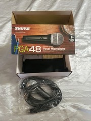 Vocal Microphones SHURE PGA 48 and Audio-Technica Pro 31 with Table Stand