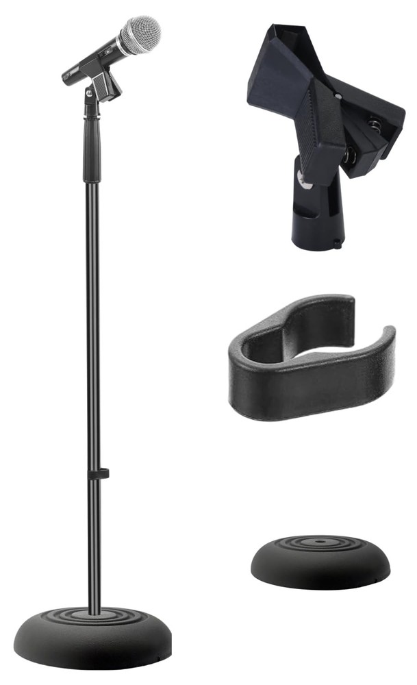 Pyle Adjustable Microphone Stand – Universal Mic with 1 Pack, Black