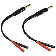 1/4 Inch TS Male to Dual Banana Female Jack Speaker Adapter Cable, Metal Shie…