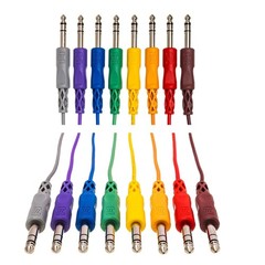 Hosa CSS-890 Balanced Patch Cables, 1/4 in TRS to 1/4 in TRS, 3FT, 8 piece