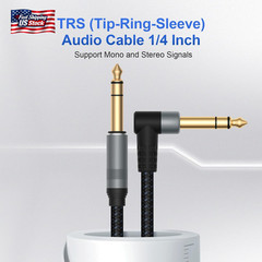 2 Pack Premium TRS Cable 10FT, 1/4 Inch TRS Cable- Noise Free and Long-Lasting S