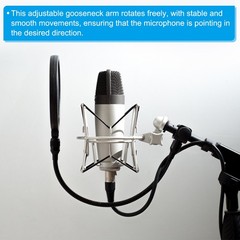 24 Inch Microphone Gooseneck 5/8-27 Thread Flexible Tube Extension Black