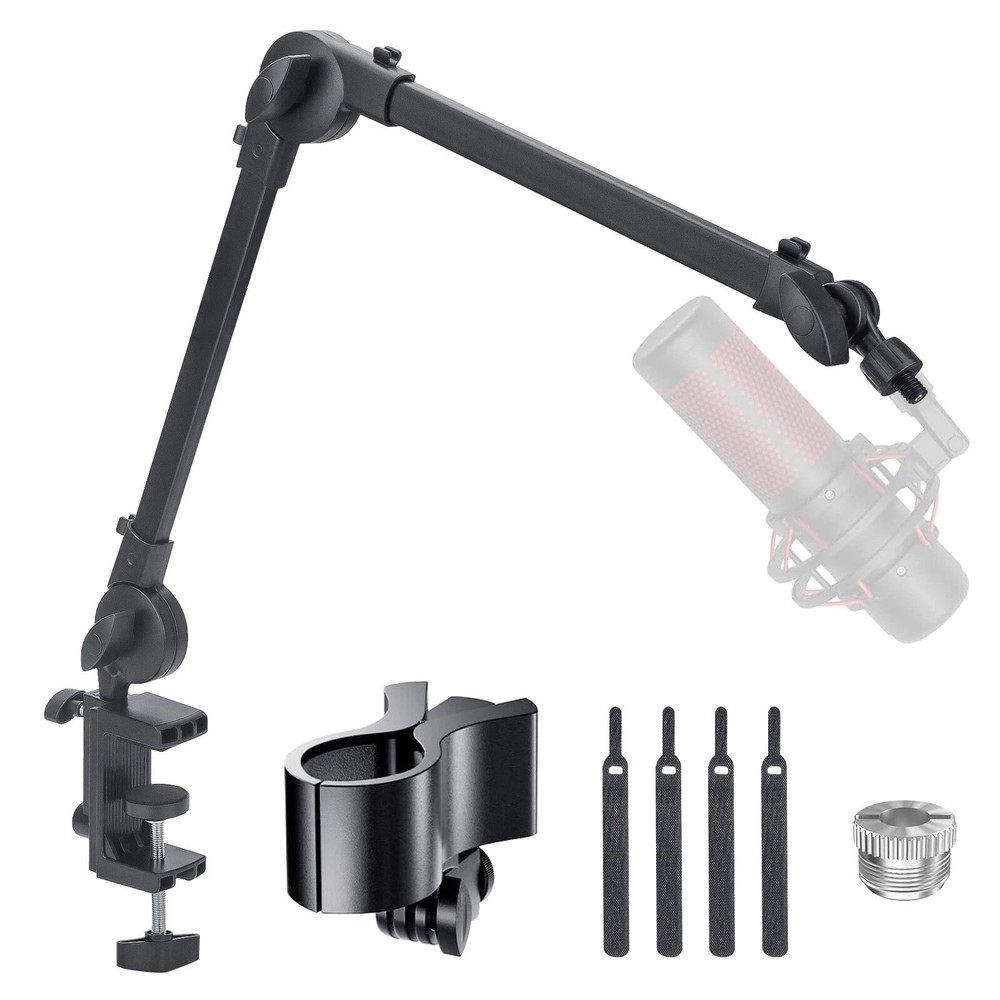 Microphone Boom Arm 360 Rotatable Adjustable Mic Stand w/ 3/8 to 5/8 Adapter