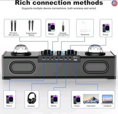 Karaoke Machine with Ambient Lighting, Portable Bluetooth Speaker