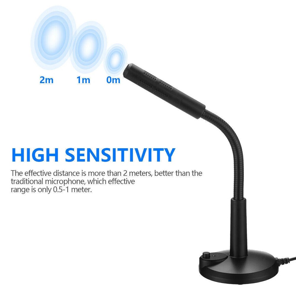 NEW Mini USB Condenser Microphone with Stand – Plug & Play for PC/Laptop/Mac