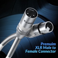 XLR to XLR Cable 15 Feet, Premium XLR Microphone Cable, Heavy Duty 22AWG OFC …