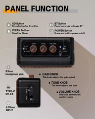 Leo Jaymz Mini Guitar Amplifier – 5W Dual Speaker BT Wireless Black