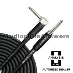 Analysis Plus Black Oval Instrument Cable with Straight Silent to 90 Plug 10ft