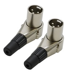 2x Adjustable Right Angle 3 Pin XLR Male Connectors Pro Audio 7 Position Plugs