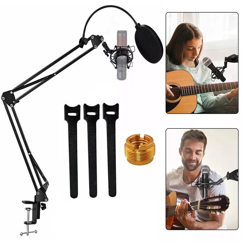 Desk Mount Holder 32″ Microphone Scissor Arm Sets Mic Stand Suspension Boom